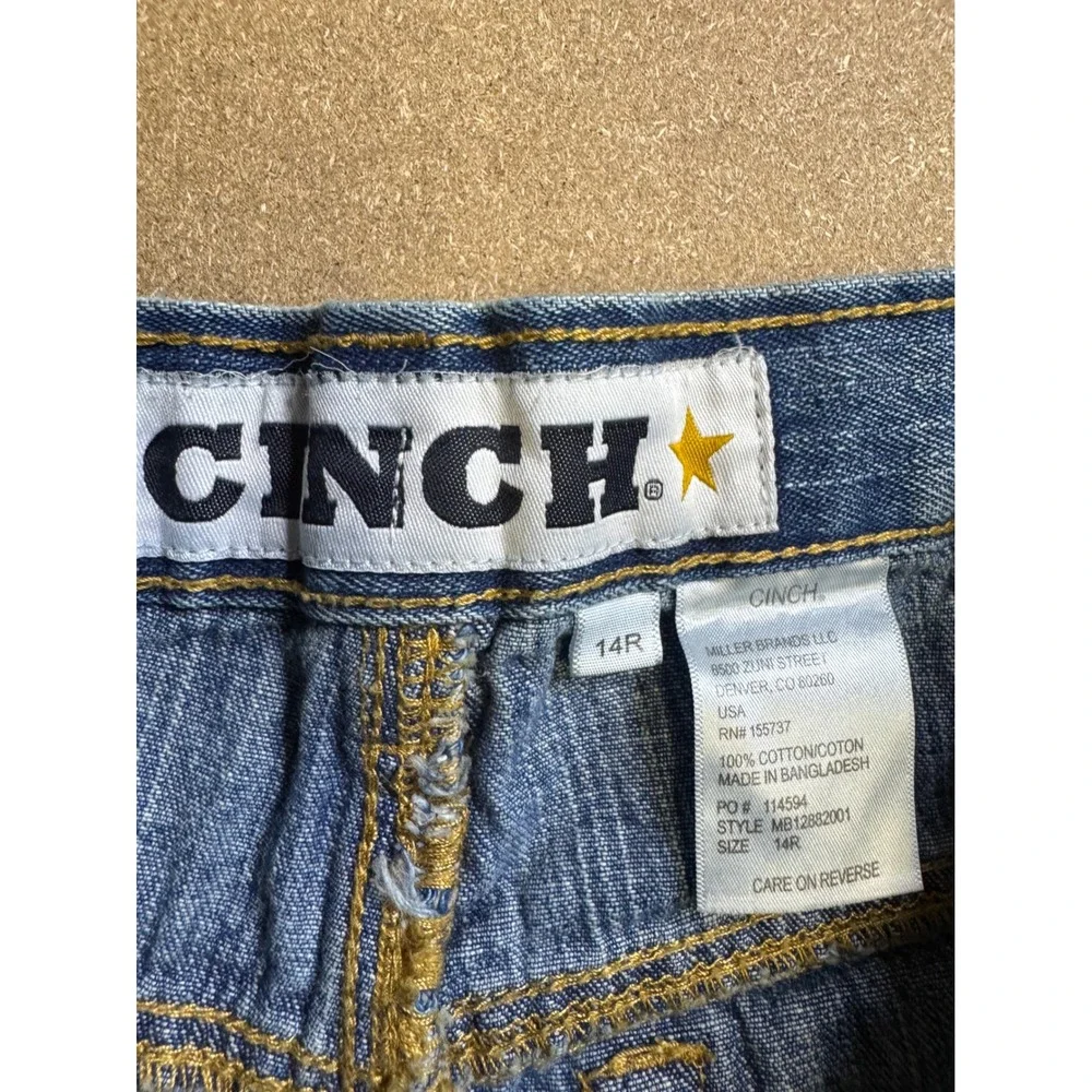 Cinch Boys Blue Denim Jeans Straight‎ Leg Medium Wash Size 14R MB12882001